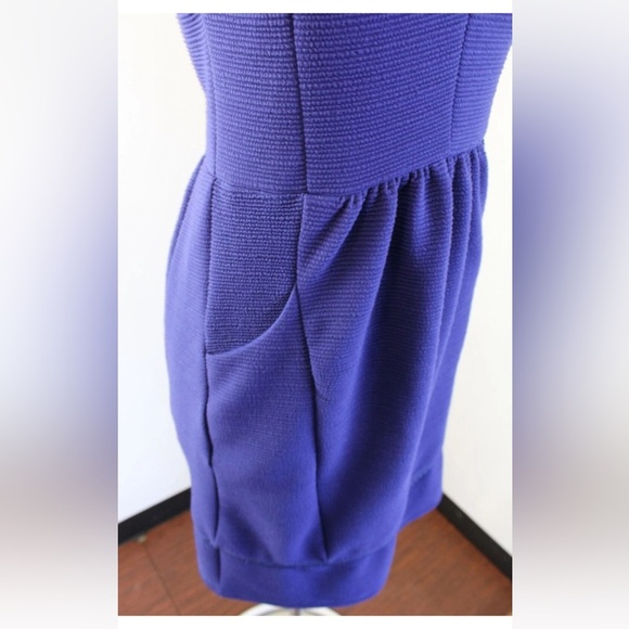 Anthropologie Maeve Ottoman Ruffled V-Neck Dress Purple Blue XS - Picture 7 of 12